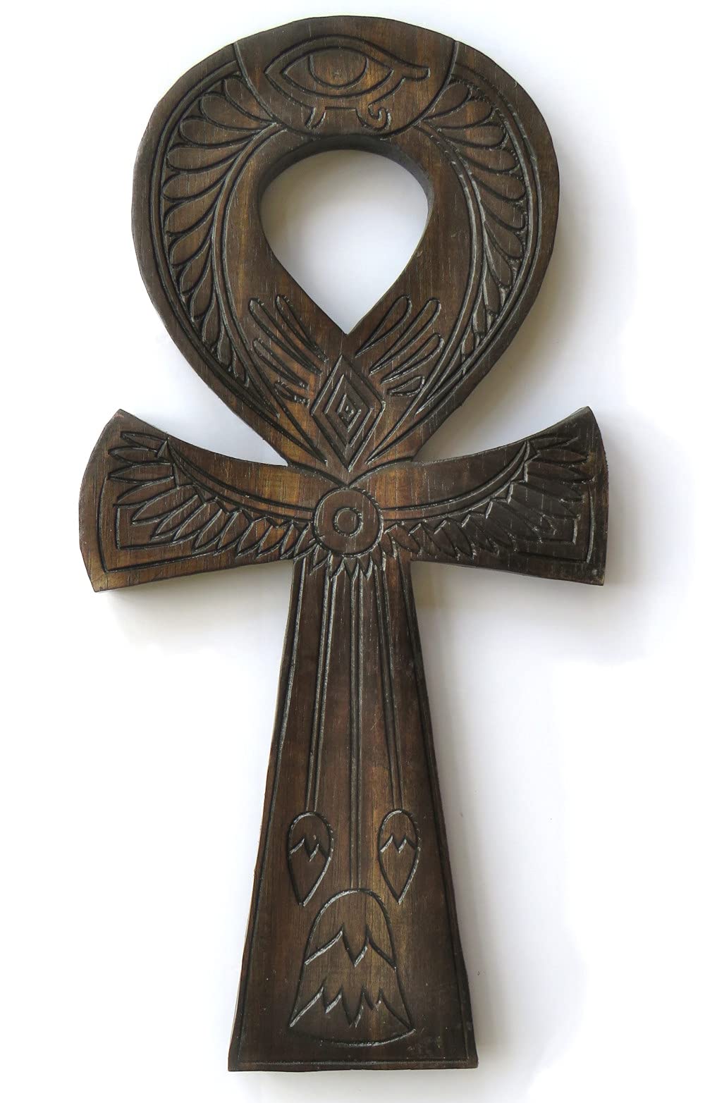 Wooden carved Ankh Symbol Hieroglyph, Key of Life