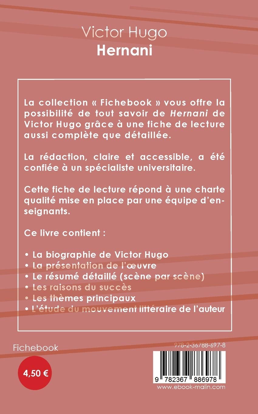 Amazon Fr Fiche De Lecture Hernani De Victor Hugo Analyse Litteraire De Reference Et Resume Complet Victor Hugo Livres