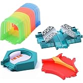 QUOXO Toy Track Accessory Combination Replacement Only, Tunnel,Intersaction Bridge, Y Cross and Rotation Disk Tracks Cars Accessories
