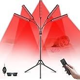 Cholas Red Light Therapy for Face Body, 5 Heads Red Infrared Light Therapy Devices with Stand, 5 Levels Adjustable Brightness 660nm and 850nm Near Infrared Light for Full Body, Muscle Gift for Women