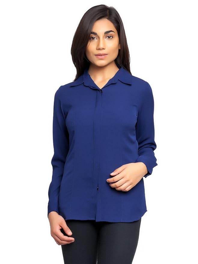 blue formal shirt for ladies
