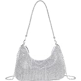 Verdusa Women's Rhinestone Clutch Purses Wedding Shiny Evening Bags Glitter Shoulder Bag Party Prom Hobo Handbag