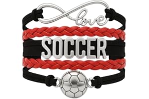 INFINITY COLLECTION Sportybella - Soccer Charm Bracelet, Adjustable Bracelet Gift for Players and the Team