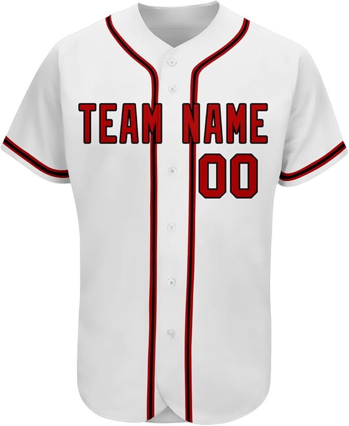 Custom Baseball Jerseys Button Down Shirt Embroidered，Personalized Team Name&Number for Adult