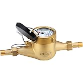 MEASUREMAN 1/2" Pulsed Multi-Jet Gallon Water Meter Fully Brass Pulse Output Residential Industrial Flow Monitoring​