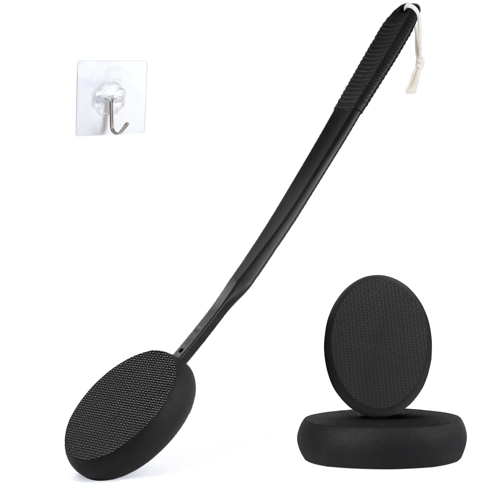 19" Lotion Applicator for Back, Cream Brush for Seniors, Children, Women, and Men - Black