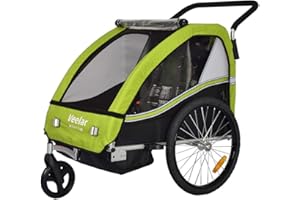 Veelar Veelar Bike Trailer & Stroller 2 in 1 Double Seat for Toddlers, Kids, Child Bicycle Carrier Jogger