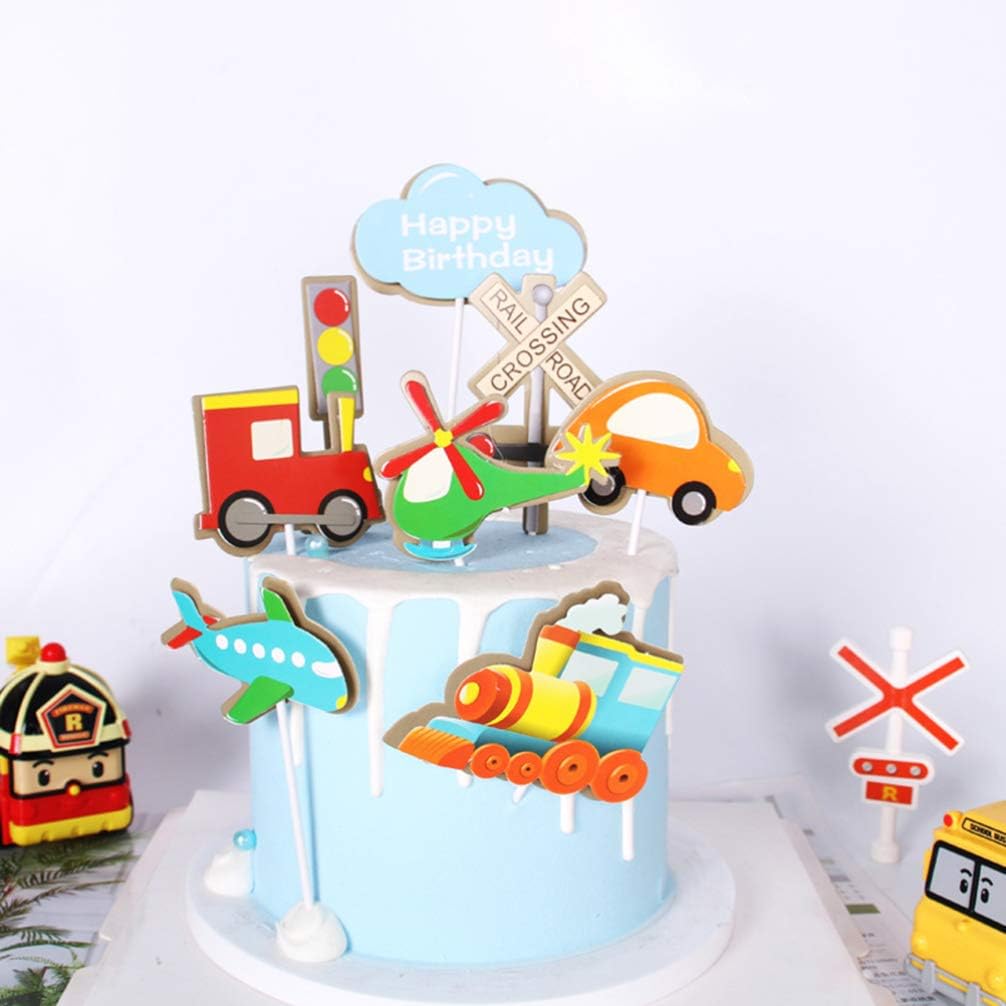 Amosfun 32pcs Anniversaire Gateau Decoration Voiture Train Avion Gateau Toppers Cupcake Picks Papier Creatif Parti Fiche Cartes Pour Enfants Jour Fete Anniversaire Caissettes De Decoration Pour Cupcakes Ustensiles A Patisserie Dwteam In