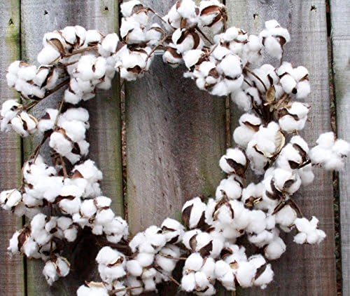 Faux Cotton Wreath ,Cotton boll Wreath ,28 inches