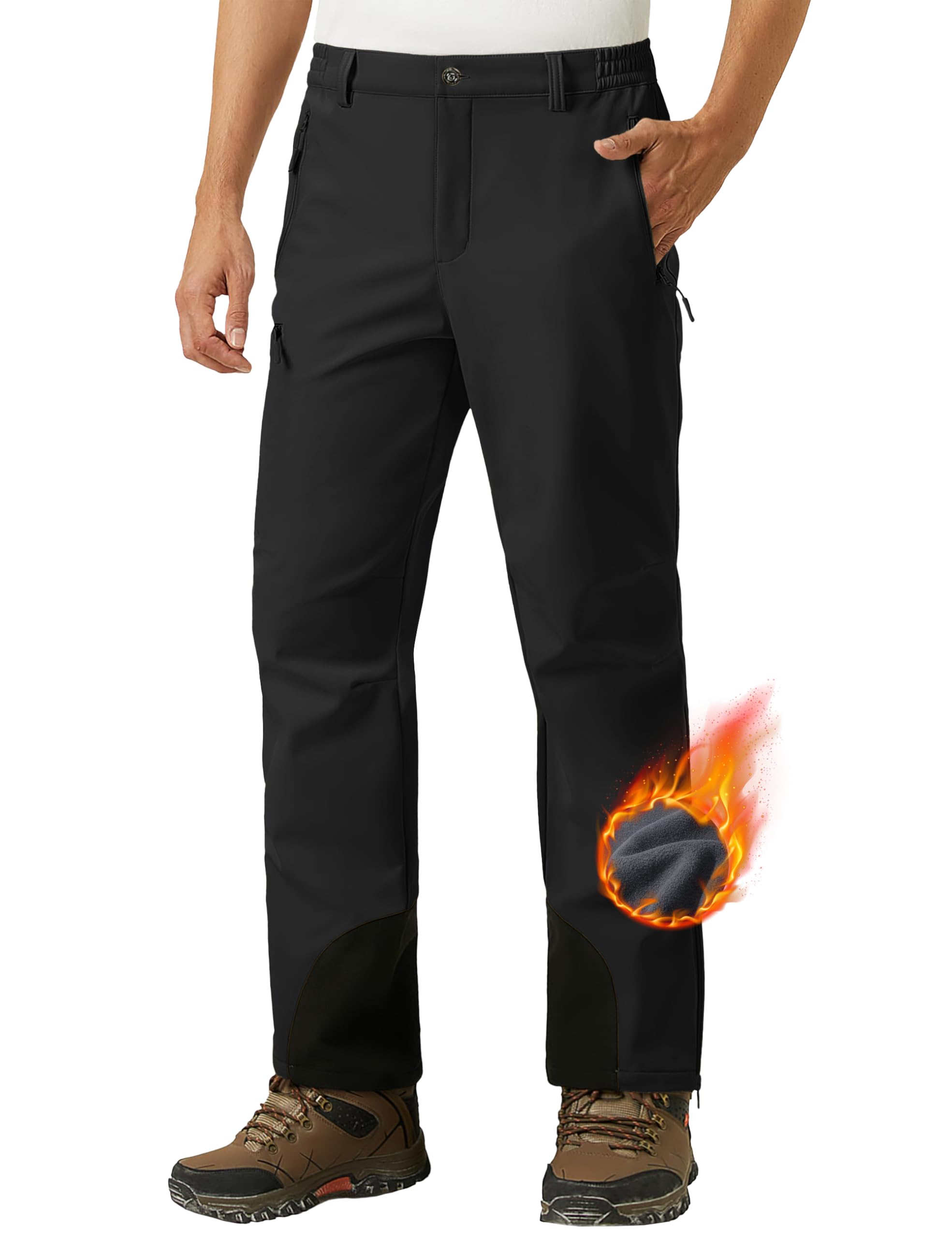 Libin Women's Fleece-Lined Hiking Pants Water Resistant Winter