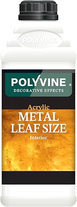 Polyvine Metal Leaf Size Acrylic Adhesive 1L Interior Gilding Glue for Gold