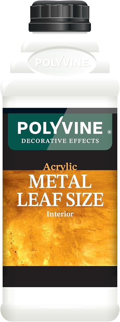 Polyvine Metal Leaf Size Acrylic Adhesive 1L Interior Gilding Glue for Gold