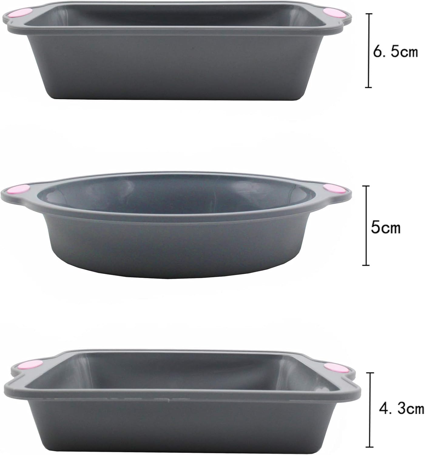 To encounter 31 Pieces Silicone Bakeware Set - 7 Silicone Baking Cake Pans - 24 Silicone Cake Molds Non Stick Muffin Cups Liners with Metal Reinforced Frame More Strength (Light Gray with Pink): Kitchen & Dining