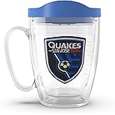 Tervis MLS San Jose Earthquakes - Primary Logo Made in USA Double Walled Insulated Tumbler Travel Cup Keeps Drinks Cold & Hot, 16oz Mug with Handle, Classic