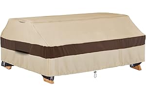 YANGSHILEI YANSHILEI Outdoor Picnic Table Cover Fits 6ft Rectangles Picnic Table Waterproof Protection, High Quality Polyester Canvas Fitted Picnic Table Cover, Weatherproof Patio Table Covers (khaki)