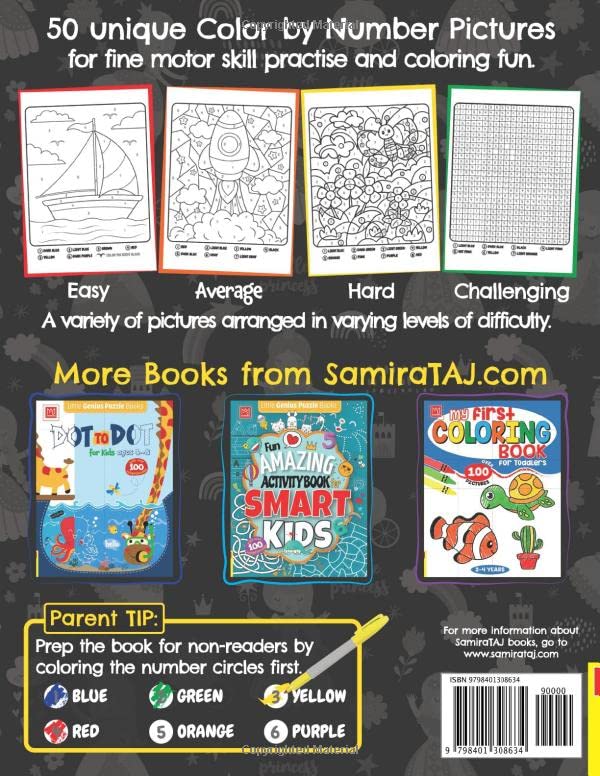 Color by Numbers For Kids Ages 4-8: Unicorns, Mermaids, Princesses, Sea Life, Animals, and Much More!