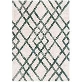 SAFAVIEH Berber Shag Collection Area Rug - 9' x 12', Ivory & Green, Moroccan Design, Non-Shedding & Easy Care, 1.2-inch Thick