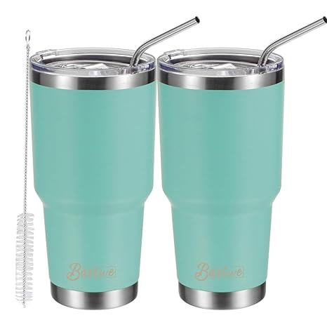 Comli 30oz Tumbler Stainless Steel Double Wall Vacuum Insulated Travel Mug With Lid and Straw Flamingo Cleaning Brush