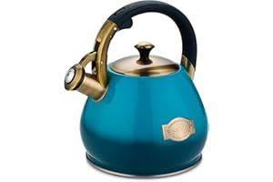 LAZNEYRU Tea Kettle Stovetop Whistling Kettle Teapot, 3Quart Tea Pot Stainless Steel Teakettle for Stove Top with Heat Proof Ergonomic Handle