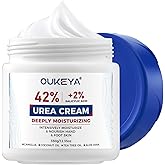OUKEYA Urea Cream 42% plus Salicylic Acid 2% Net 350g for Dry Cracked Feet, Heels, Knees, Elbows, Hands Repair Treatment.Moisturizes and Removes Corns,Calluses,Dead Skin,and Softens Toenails