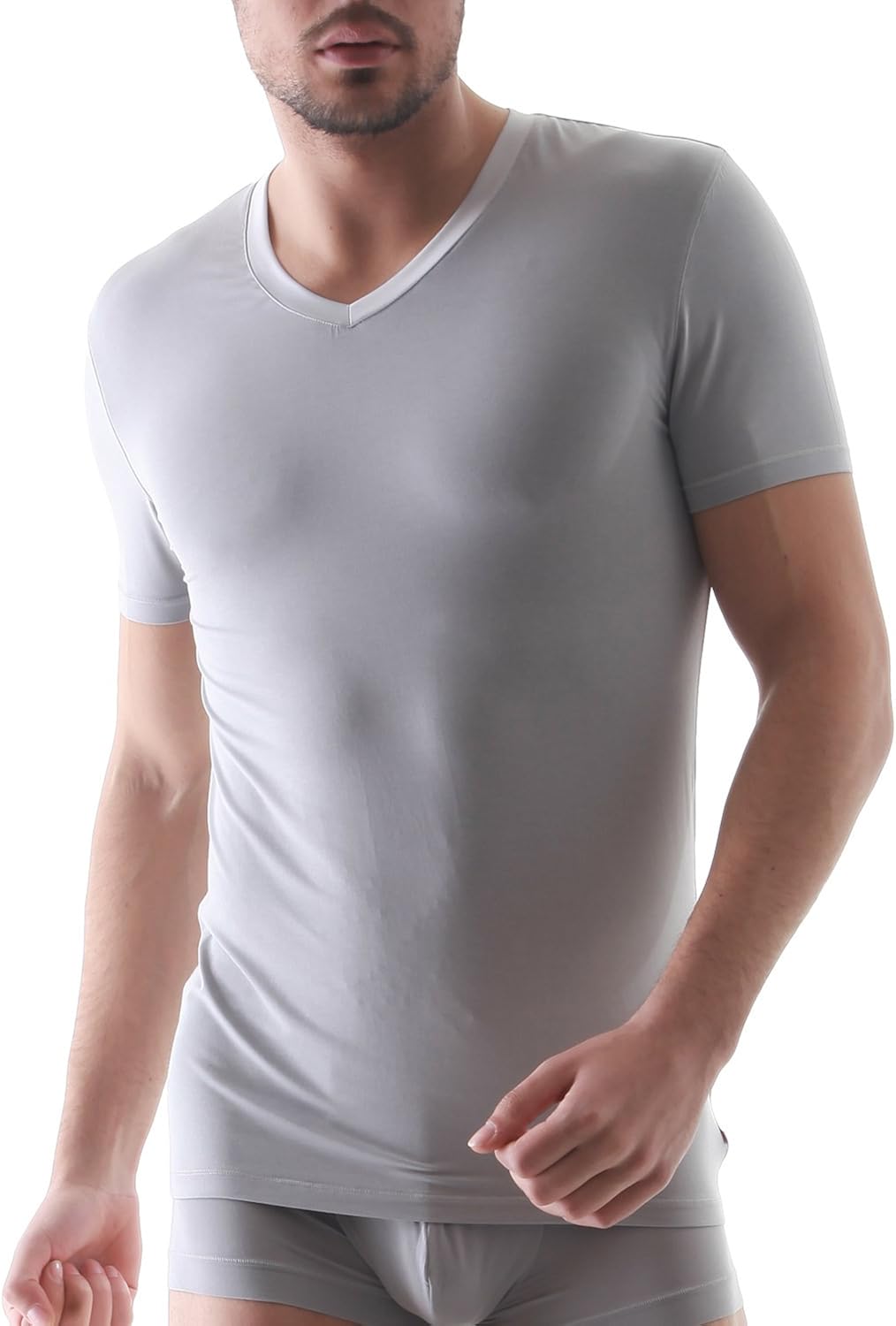 DAVID ARCHY Men's Undershirts Ultra Soft Micro Modal V-Neck Breathable T-Shirts 2 or 3 Pack: Clothing