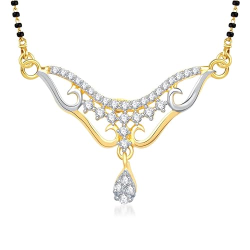 Cubic Zirconia Mangalsutra for Women (Golden) (vkmp1248g)