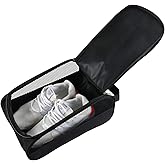 Outdoor Golf Shoes Bags Travel Shoes Bags Zippered Sport Shoes Bag (Black)