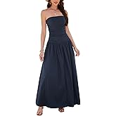 Yulaviniee Women's Strapless Tube Top Corset Maxi Dress for Wedding Guest, Elegant Party Dress