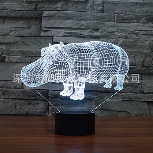 Children's bedroom small night light Rhinos 3D light color touch-sensitive LED vision lighting atmosphere gift table lamp
