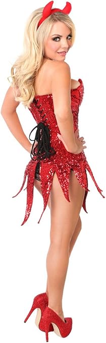red sequin corset dress
