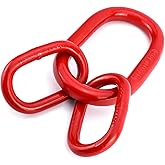 QWORK Chain Sling Ring, Oblong Master Link Hoist Ring for Lifting Rigging,10360 lbs, Grade 80, Red
