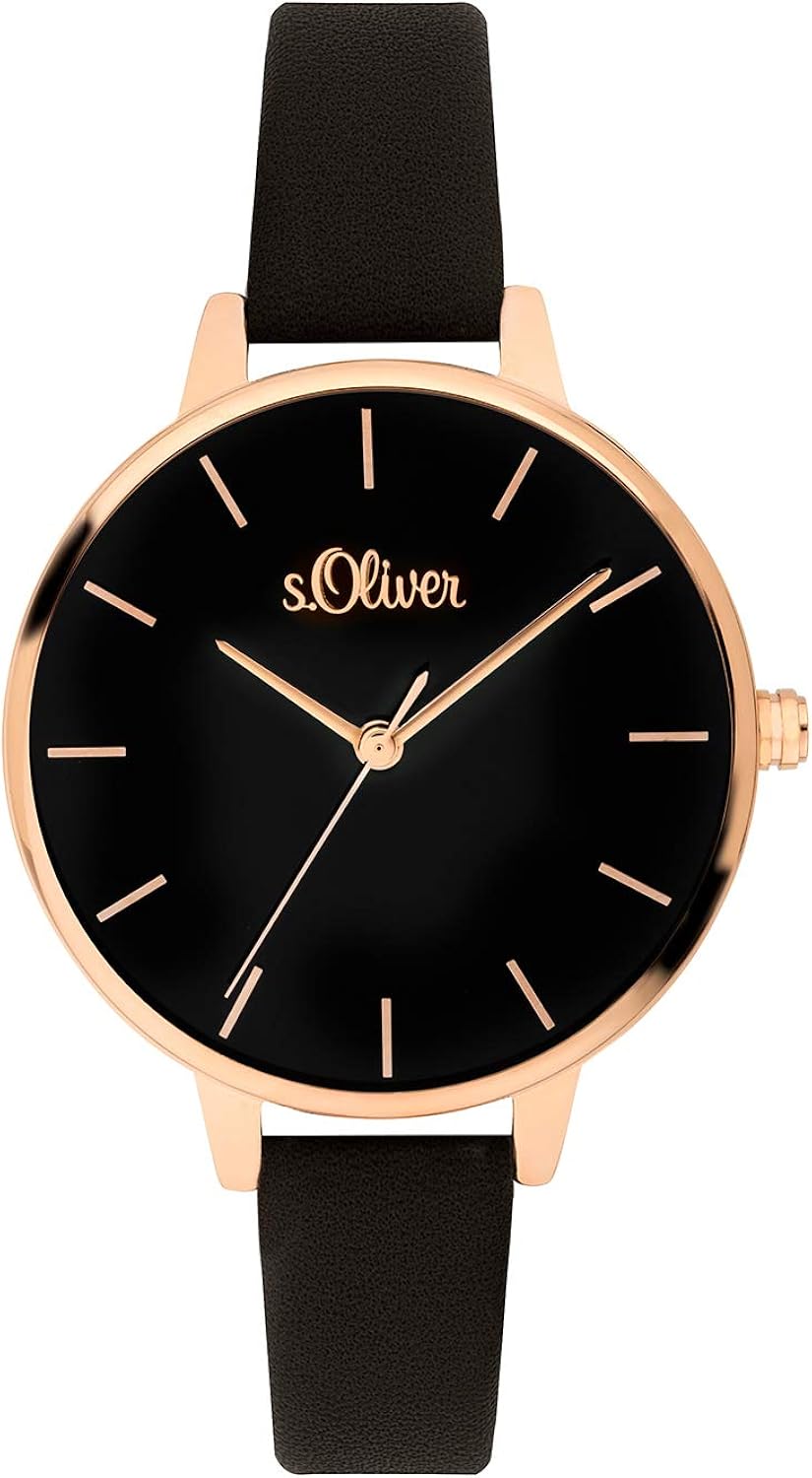 s.Oliver Women's Watch, Black, Strap, Black/White - Image 3