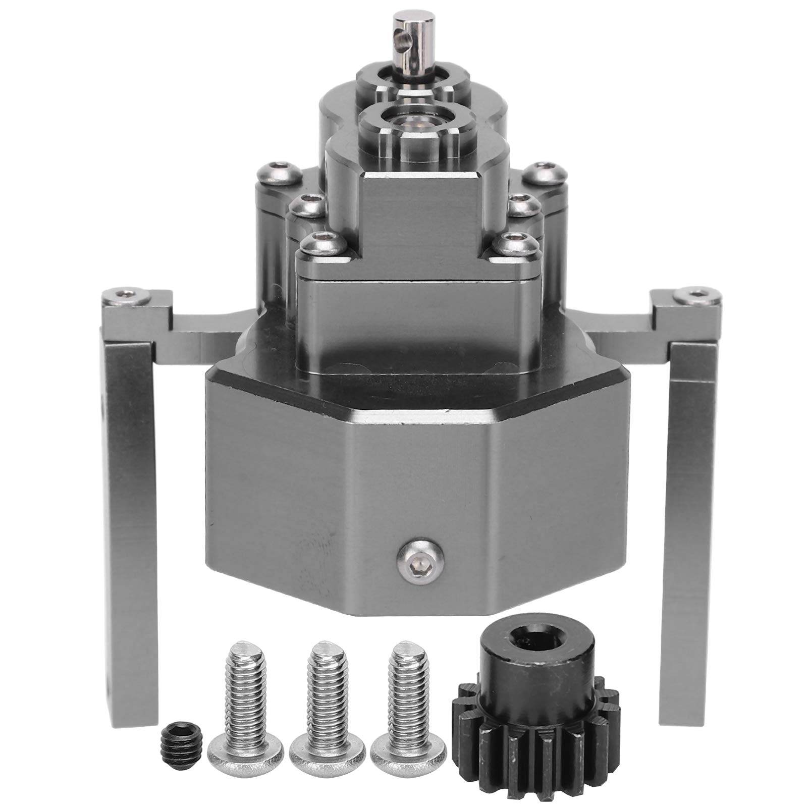 RC Gearbox ,Assembled Transmission Gearbox Metal Center Case, Wheelbase Metal Chassis Frame Front Gear Box , Easy to Install , 313mm Wheel Base , for 1/10 Crawler Car 313mm Wheelbase Metal