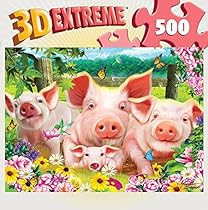 MasterPieces Lenticular Piglet Patch 500 Piece 3D Jigsaw Puzzle by Michael Searle