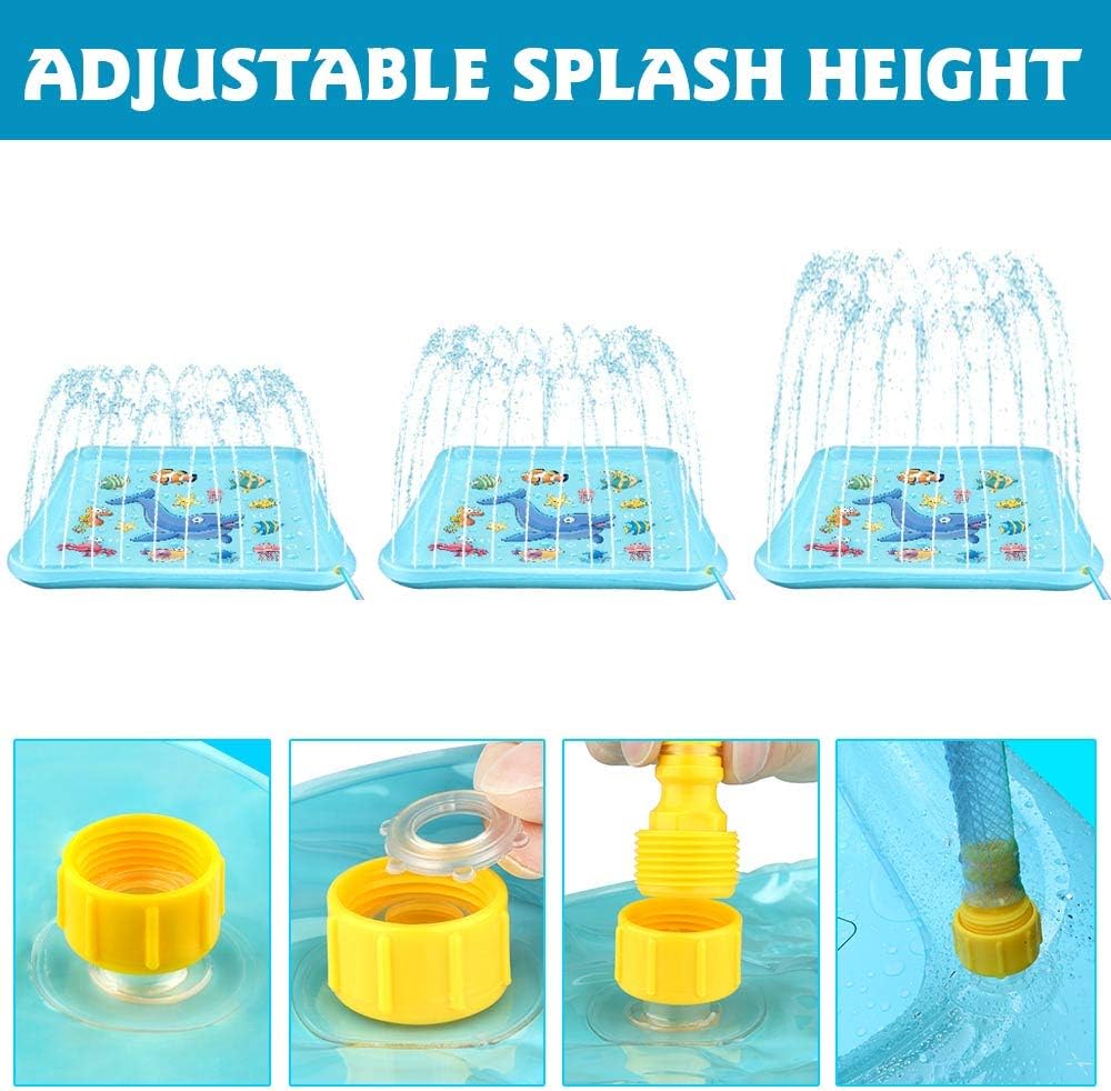 EpochAir Splash Pad - 67" Sprinkler for Kids, Inflatable Wading Pool Outdoor Water Toys Summer Fun Game, Perfect Swimming Pool Toy for Babies and Toddlers: Toys & Games
