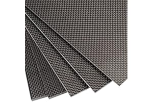 FANCYWING 500X600X1.0MM 2.0MM 3.0MM 4.0MM 5.0MM 6.0MM Carbon Fiber Sheets 100% 3K Carbon Fiber Laminate Plate Plain Weave Panel Sheet 6.0MM Thickness(Glossy Surface)