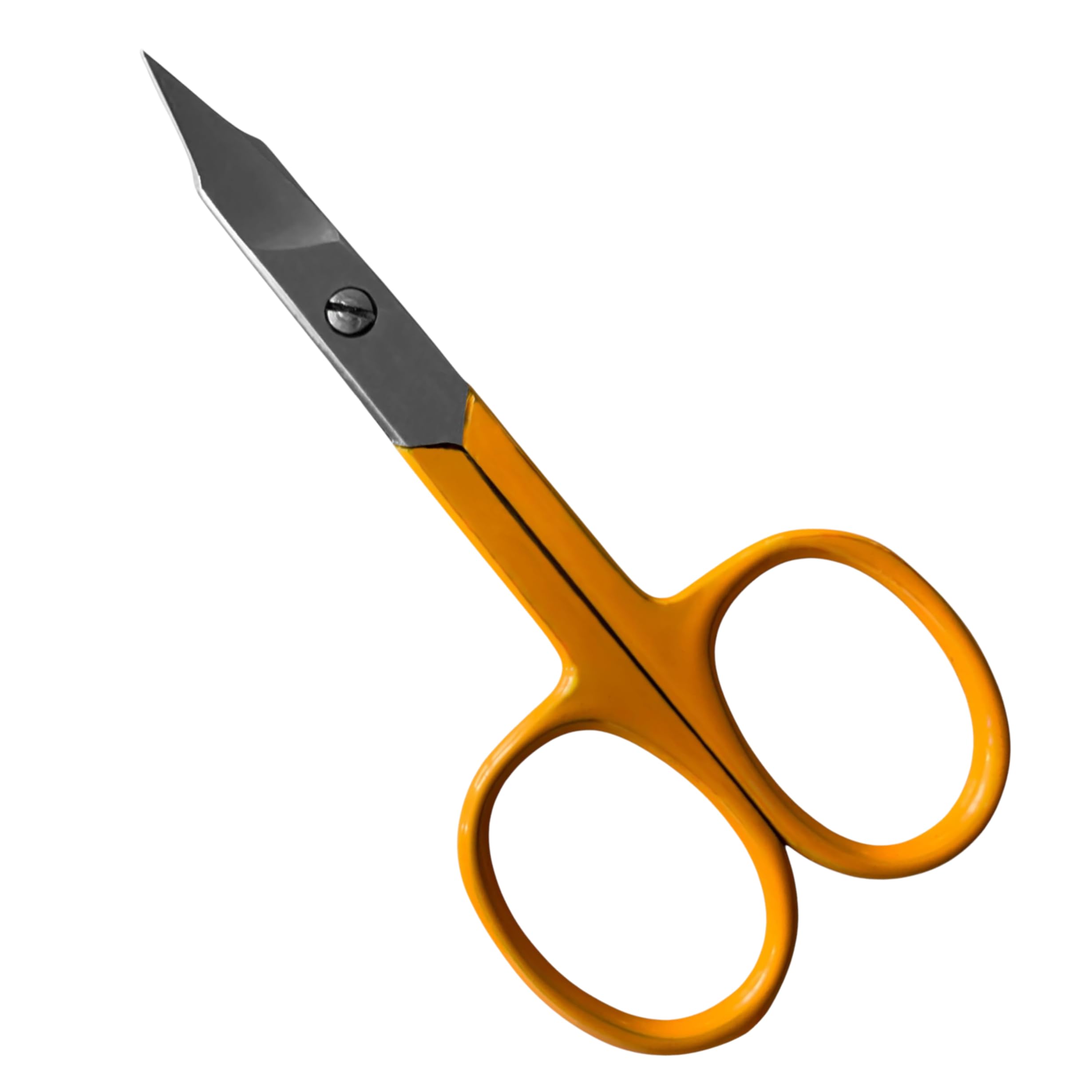 ASM Premium Nail Scissors Curved Manicure Cuticle Scissors - Heavy Duty Cuticle Trimmer for Eyebrow, Beard & Nose Hair Trimming 3.75" - Ideal Christmas Gifts for Women & Men (Yellow)