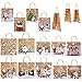 Supla 14 Pcs Kraft Christmas Gift Bags Gift Wrapping Paper Bags Kraft Natural Bags Festive Bags with Handles 3 Size 14 Christmas Adorable Snowman Reindeer Santa Owl Prints for Holiday Season Party