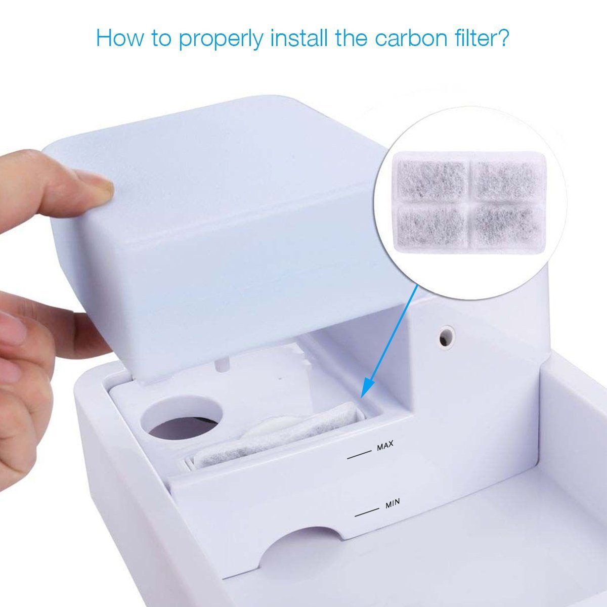 isYoung Cat Water Dispenser, Pet Fountain Ultra Quiet Drinking for Cats and Dogs 1.8L Water Capacity with Activated Carbon Filter and LED Lighting