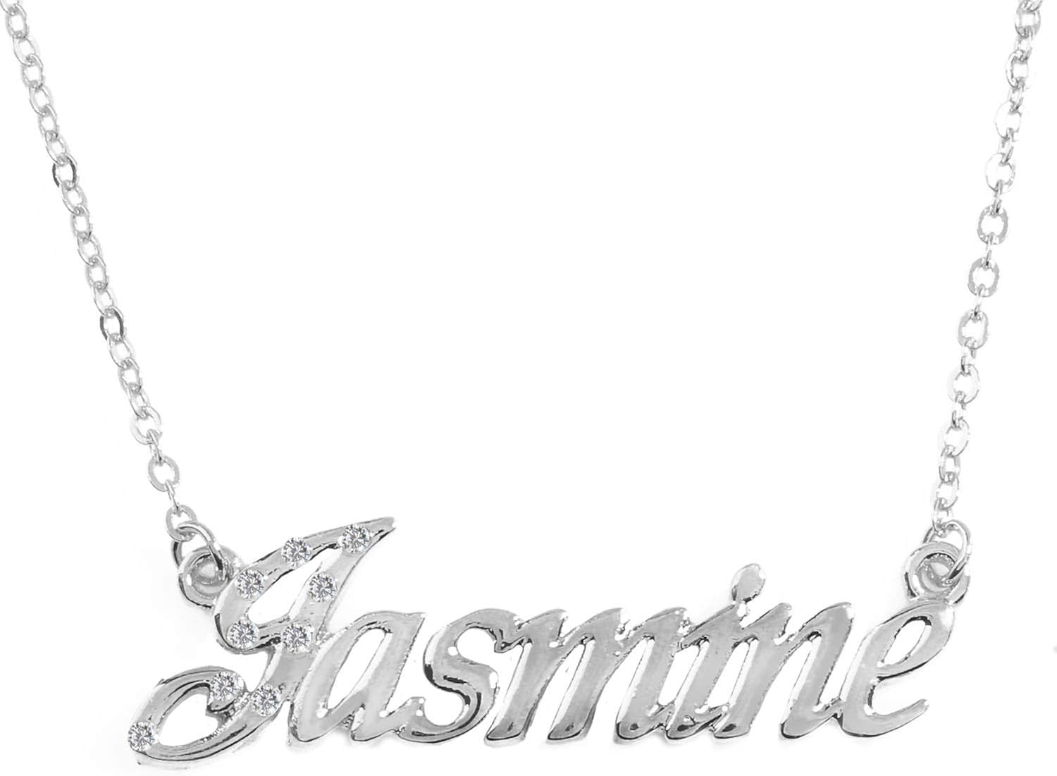 Personalised Name Necklace White Gold 