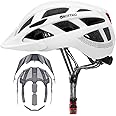Adult-Men-Women Bike Helmet with Light - Mountain Road Bicycle Helmet with Replacement Pads & Detachable Visor