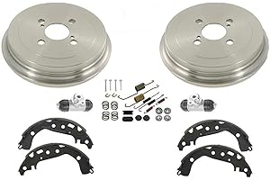PGONA Replacement Parts For Toyota 2006 2007 2008 2009 2010 2011 2012 2013 Yaris Rear Brake Drums and Brake Shoes with Springs Wheel Cylinder