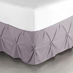 Nestl Dusty Purple Bed Skirt King Size, Pinch Pleat