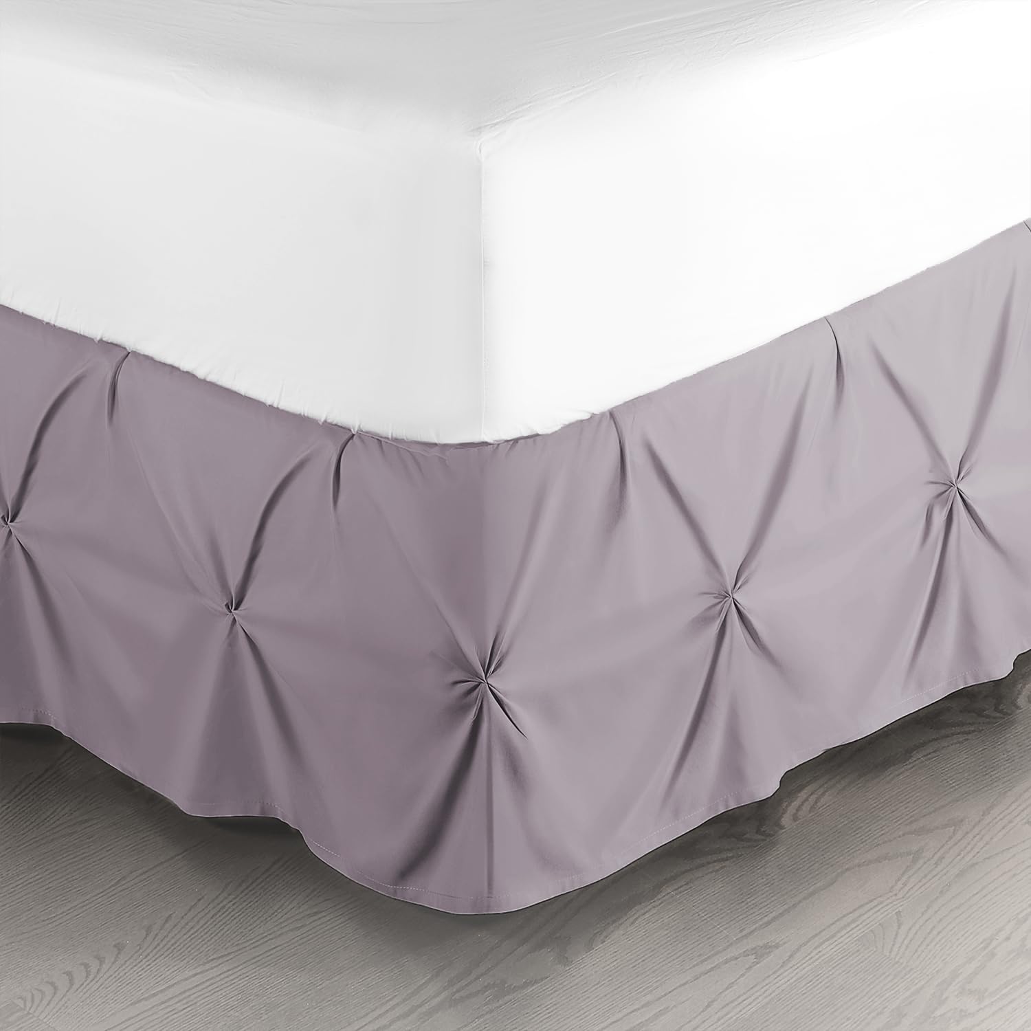 Nestl Dusty Purple Bed Skirt King Size, Pinch Pleat