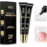 Krofaue UV Nail Glue Gel, 2x20g Gel Nail Tip Adhesive for Nail Extensions | 2x20g tubes, bubble-free, Needs UV/LED lamp, precise soft-tip, hypoallergenic, for false nails, rhinestones