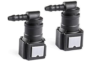 STEBER Fuel Line Connector Female Bundy to Hose Barb 90 Degree Quick Release Connect for 5/16 Steel to 1/8 ID 3/16 OD Nylon Tubing