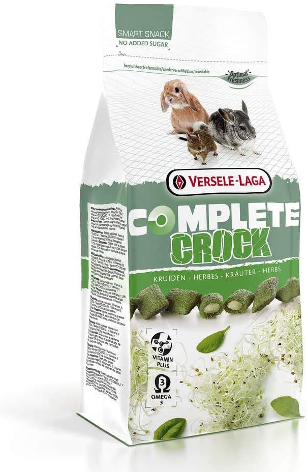 Versele-laga Vl Crock Complete Chinchilla & Degu Treat Herbs 50g, Transparent, 50 g (Pack of 1)