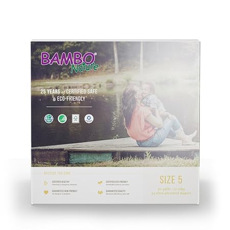 Bambo Nature Maxi Baby Diapers, Size 5, 54