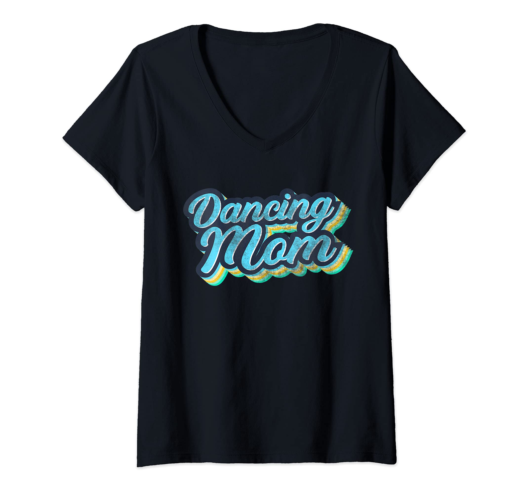 Womens Disco Dancing Mom V-Neck T-Shirt