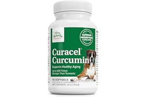 Terry Naturally Curacel Curcumin - Health Supplement for Dogs - Pet Curcumin Dog Supplies - Cellular Health Supplement with Antioxidants - 60 Softgels